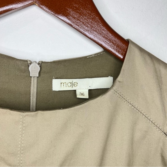 Maje Iparvin Flutter Sleeve Romper Tan Size 36 Small - Picture 11 of 15